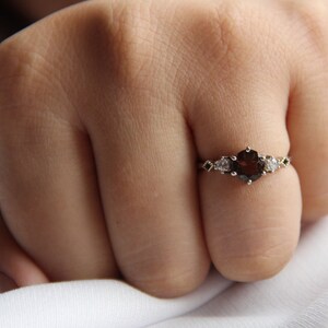 Dainty Natural Smoky quartz Gemstone Rings, 925 Solid Sterling Silver Rings, brown wedding rings, Summer Jewelry, Minimalist rings, rings