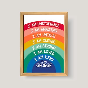 Positive Affirmation - Motivation - Rainbow - Kids Print, Kids Poster, Children Print, Children Poster