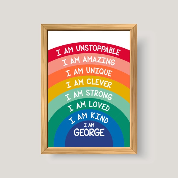 Positive Affirmation - Motivation - Rainbow - Kids Print, Kids Poster, Children Print, Children Poster