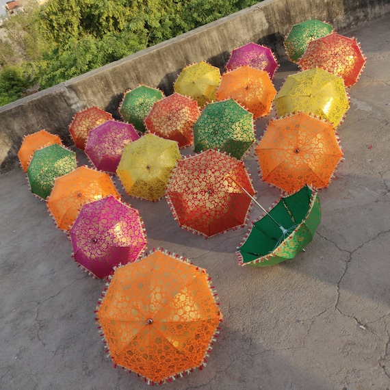 Indian Wedding Decoration Henna Designed Indian Parasols Etsy