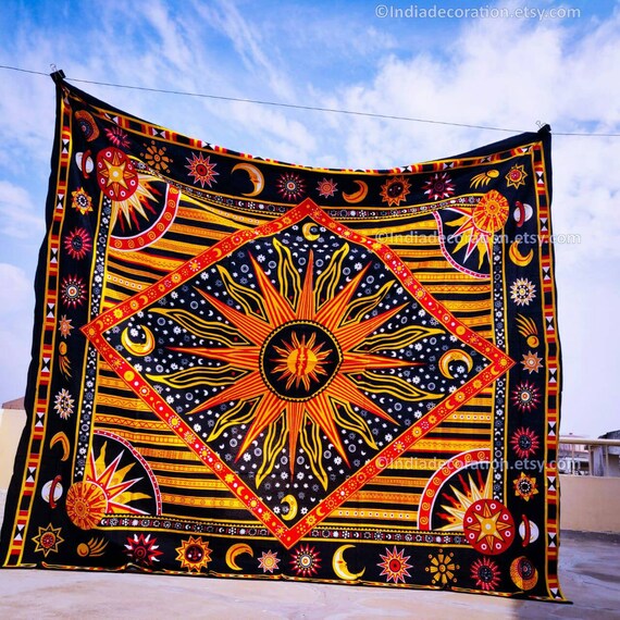 Indian Decorations Wall Hanging Mandala Sun Tapestry Indian Etsy