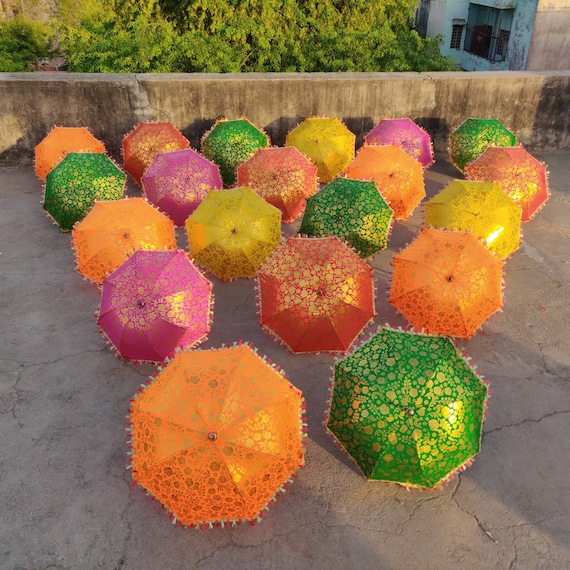 30pcs Lot Henna Designed Indian Parasols Indian Wedding Etsy