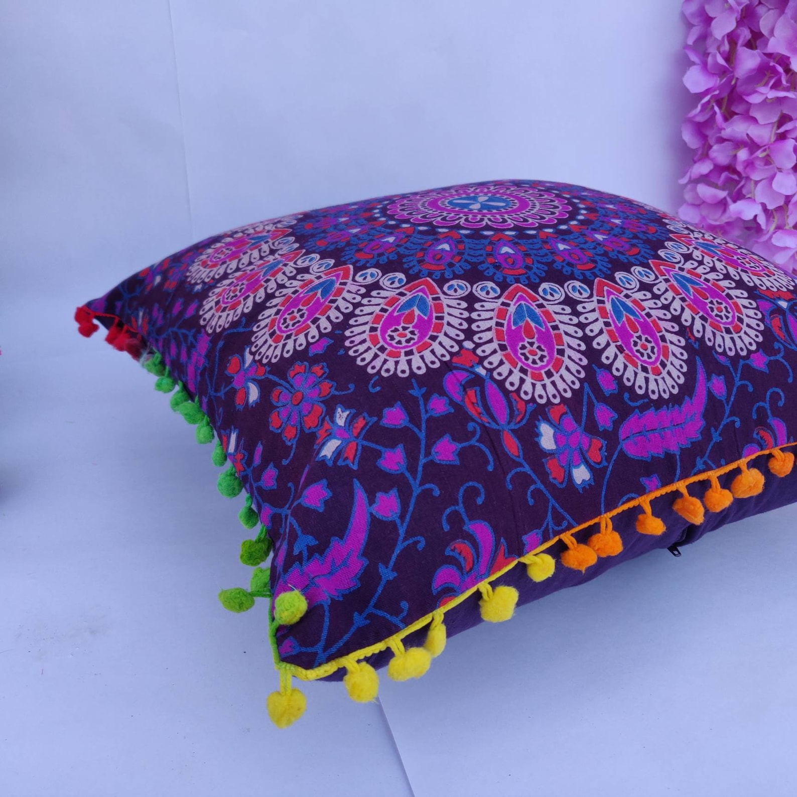 Indian Decoration Pillow Cases Handcrafted Suzani Pillow Etsy