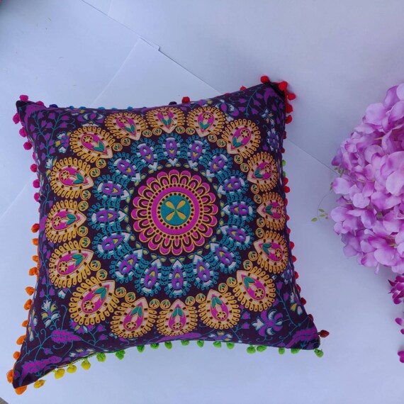 Indian Decoration Pillow Cases Handcrafted Pillow Covers Etsy