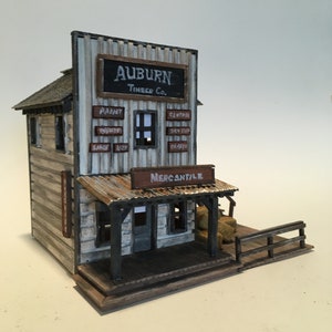 Hand made miniature old rustic buildings