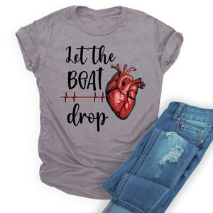 Let the beat drop medical humor sublimation png. Heart with EKG strip showing missing heartbeat. Nurse humor, CNA humor, Doctor Humor, healthcare humor, medical png for shirt, mugs, bags, etc.