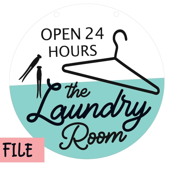 Round Retro Laundry Sign, Sign Party DIY laser cutting SVG, GlowForge File,  Retro Font Laundry, Digital Download For Laser Cutting Machines