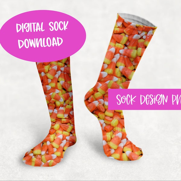 Socks Digital Design Template, Sock Sublimation Design, Candy Socks PNG, Sock PNG