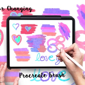 Procreate Brush, Lettering Brush, Color Changing Brush, Brush For Procreate, Soft Blend Brush