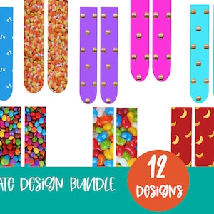 Sock Template Bundle, Sock Sublimation Design, 12 Digital PNG Files, Sock PNG