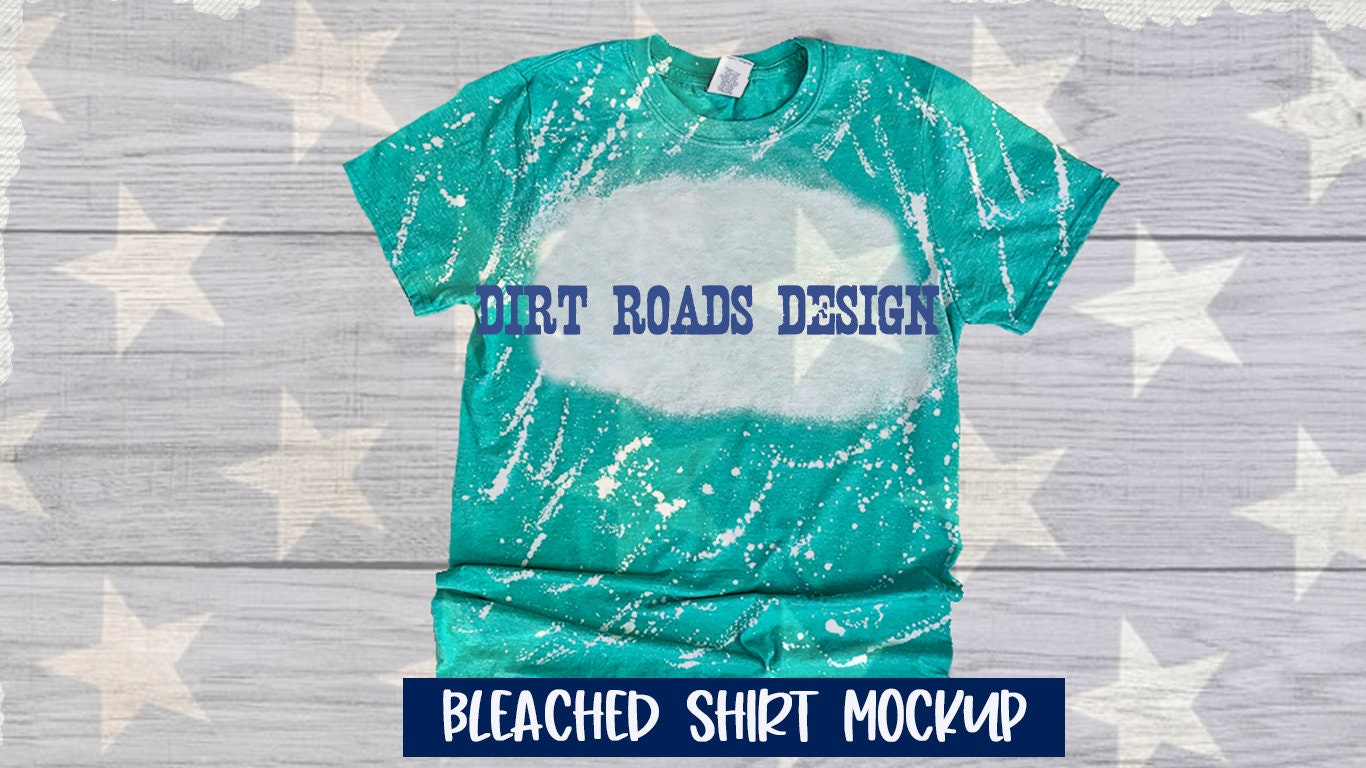 Download Bleached Shirt Mockup Gildan Seafoam Green Heather Bleached Etsy