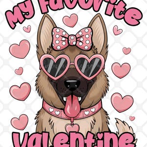 Malinois Valentine Cartoon, My Favorite Valentine, Cute Dog PNG, Pet Valentine, Funny Valentine, Dog Lover