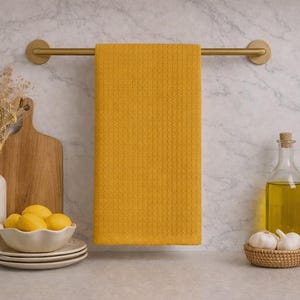 Towel Mockup, Waffle Towel, Blank Towel, Kitchen Mockup, Canva Template, Drag And Drop Mock,  Tea Towel, Your Design Here