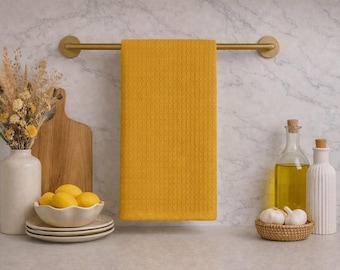Towel Mockup, Waffle Towel, Blank Towel, Kitchen Mockup, Canva Template, Drag And Drop Mock,  Tea Towel, Your Design Here
