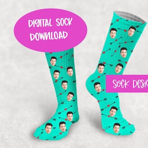 Socks Digital Design Template, Sock Sublimation Digital Download, Arrows, sock png