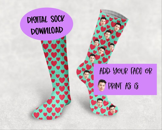Sock Template Sock Sublimation Digital Download Pink and | Etsy