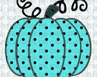Turquoise Polka Dot Pumpkin, Sublimation Design, Thanksgiving Pumpkin Instant Download, Pumpkin PNG Design  PNG, Digital Download, Clipart