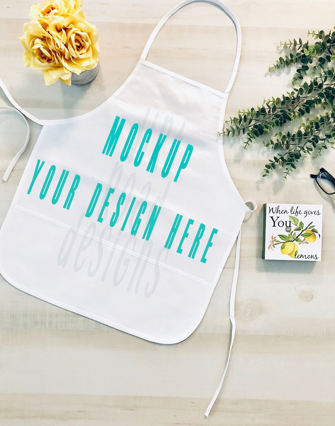 Apron Mockup, Blank Apron Template, Flat Lay Apron to Display Your