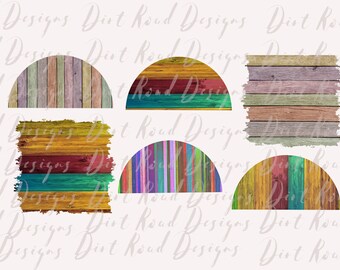Retro Border, Retro Frames, Retro Stripes, Half Circle Frames Instant Download, Sublimation Design  PNG, JPG, Digital Download