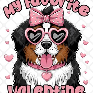 Mountain Dog Valentine Cartoon, My Favorite Valentine, Cute Dog PNG, Pet Valentine, Funny Valentine, Dog Lover