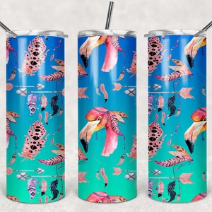 Flamingo Tumbler Wrap, Sublimation PNG, 20 oz Tumbler Print, Pink Flamingo, Glitter Tumbler Wrap, Instant Tumbler Download