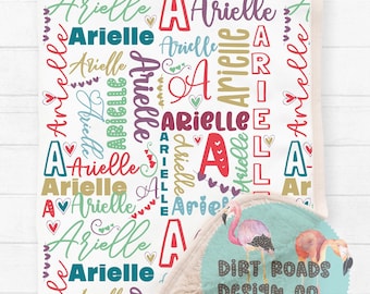 Baby Blanket Template, Sublimation Blanket Design, Customizable Name Blanket, Name Art Blanket Template, Word Pattern, Girl Blanket
