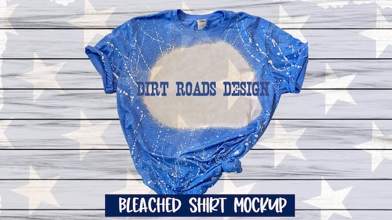 Bleached Shirt Mockup Royal Blue Heather Bleached Shirt Etsy