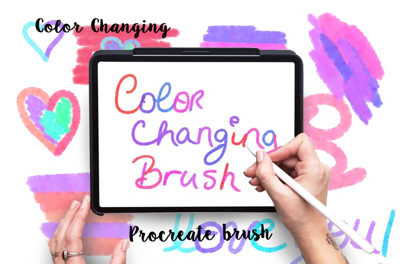 Procreate Brush, Lettering Brush, Color Changing Brush, Brush for ...