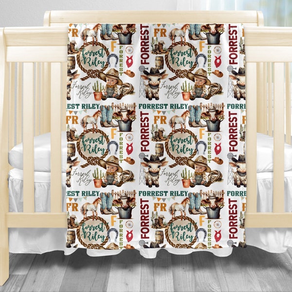 Baby Blanket Design, Sublimation Blanket, Customizable Name Blanket, Western Blanket Template, Boy Blanket