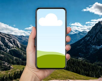Cellphone Mockup, City Sidewalk, Smart Phone Mockup, Screen Mock, Drag And Drop Design, PNG, JPG