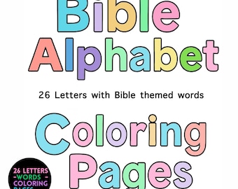 Bible ABC Coloring Pages | Toddler Christian Printable Set | Faith-Based Alphabet Learning | Kids Religious Coloring Book