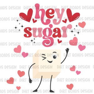 Dibujos animados retro de San Valentín, Hola azúcar, Cubo de azúcar bailando PNG de San Valentín, Clipart de comida linda, Comida retro, San Valentín divertido