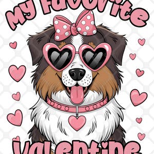 Collie Valentine Cartoon, My Favorite Valentine, Cute Dog PNG, Pet Valentine, Funny Valentine, Dog Lover