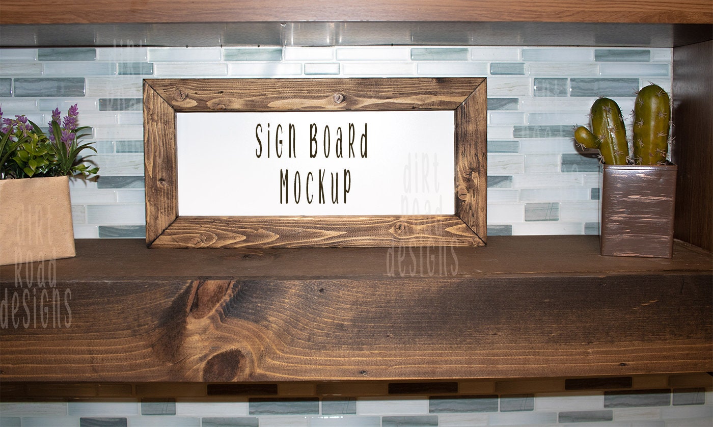 Download Reverse Canvas Mockup Wood Frame Sign Mockup Blank Sign Etsy