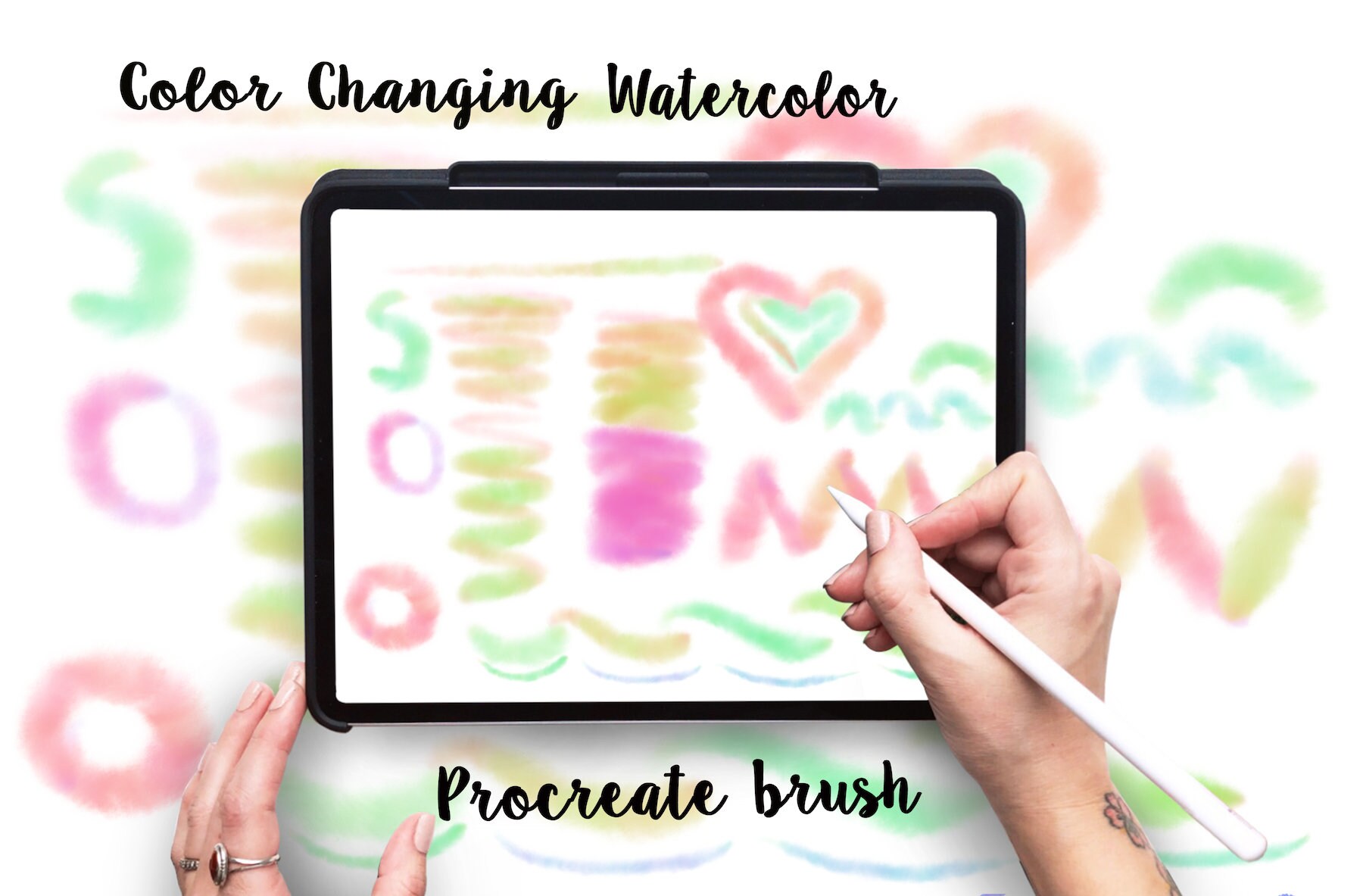 Procreate Brush, iPad Brush, Watercolor Brush Pen, Color Changing Brush ...