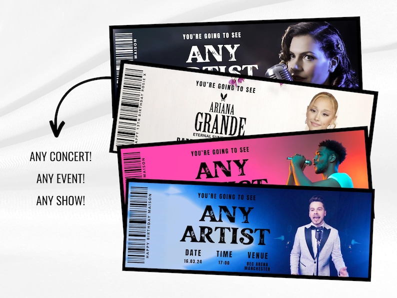 Personalized Concert Ticket Souvenir: Custom Gig Ticket Gift image 7