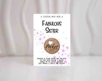 Sister Pocket Hug Token - Wooden Gift
