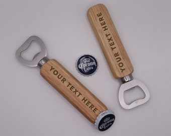 Personalized Wooden Bottle Opener: Laser Engraved Gift