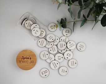 Personalized Reward Jar with Tokens: Kids Chore Chart