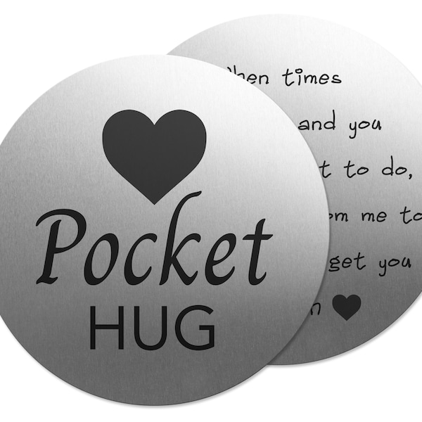 Metal Pocket token, Pocket hug, Love Token, Affirmation Token, Token Gift, Sending Hugs, Tough Times Gift
