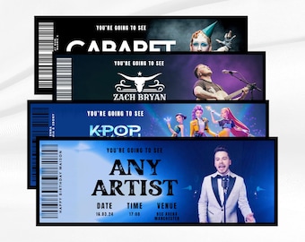 Personalised Event Ticket Keepsake: Concert, Gig, Festival, Souvenir Voucher