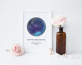 Personalized Star Map Print, Anniversary Gift