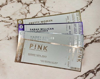 Personalised Real Foil Interactive Event Ticket, Concert Ticket Gift, Theatre Show, Live Performance, Memorabilia Ticket, Keepsake Ticket