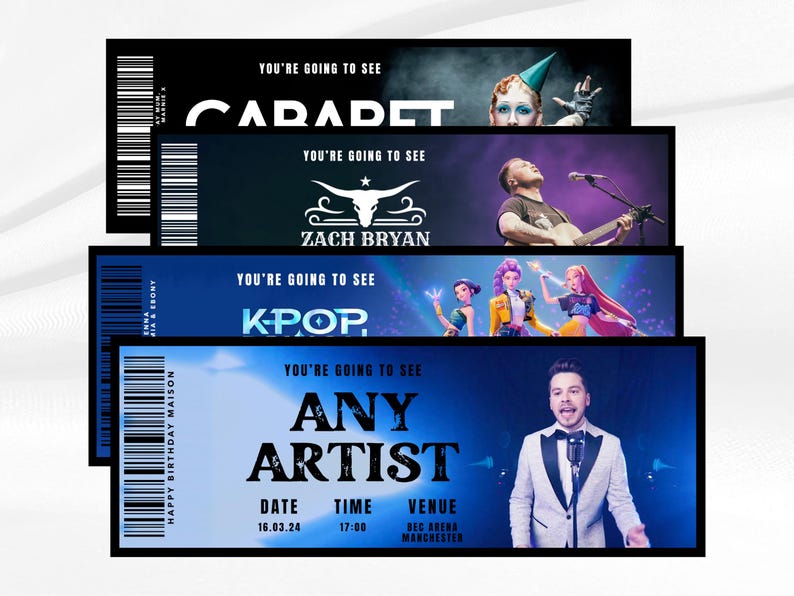 Personalized Concert Ticket Souvenir: Custom Gig Ticket Gift image 3