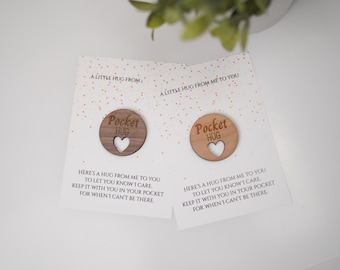 Wooden Pocket Hug Token: Long Distance Gift