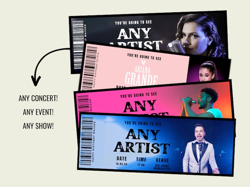 Personalised Ticket, Event ticket, Fake Personalised Ticket, Concert Ticket Keepsake afbeelding 4