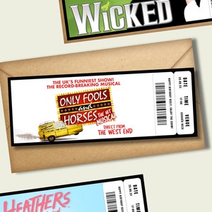 Personalised Theatre Ticket | Event Ticket | Surprise Voucher | Musical Ticket | West End | Souvenir Ticket | Memento