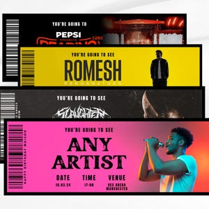 Personalized Concert Ticket Souvenir: Custom Gig Ticket Gift image 2