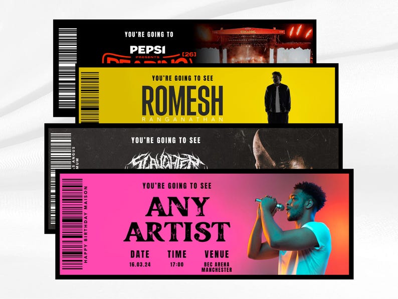 Personalized Concert Ticket Souvenir: Custom Gig Ticket Gift image 2