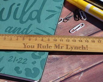 Personalised Wooden Ruler Bookmark, Teacher Appreciation, Teacher Gift, Nursery, Preschool, Leaving School Gift